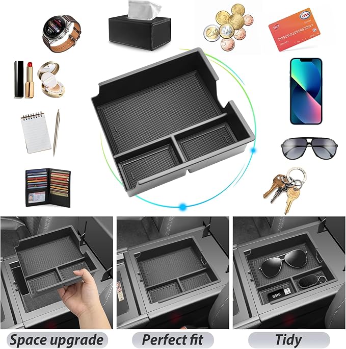 SKTU for 2024 2025 2026 Lexus GX550 Accessories Center Console Organizer for 2024 2025 2026 Lexus GX550 (Premium/Luxury/Overtrail) Console Tray GX550 Middle Console Organizer (NOT Fit for Cool Box)