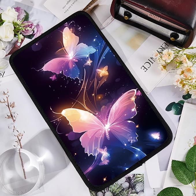 CREATCABIN Butterfly Car Center Console Cover Pad Car Armrest Seat Box Cover Vehicle Center Console Armrest Pad Comfortable Car Accessories Interior Protector for SUV Sedan Truck 12.6×7.5in