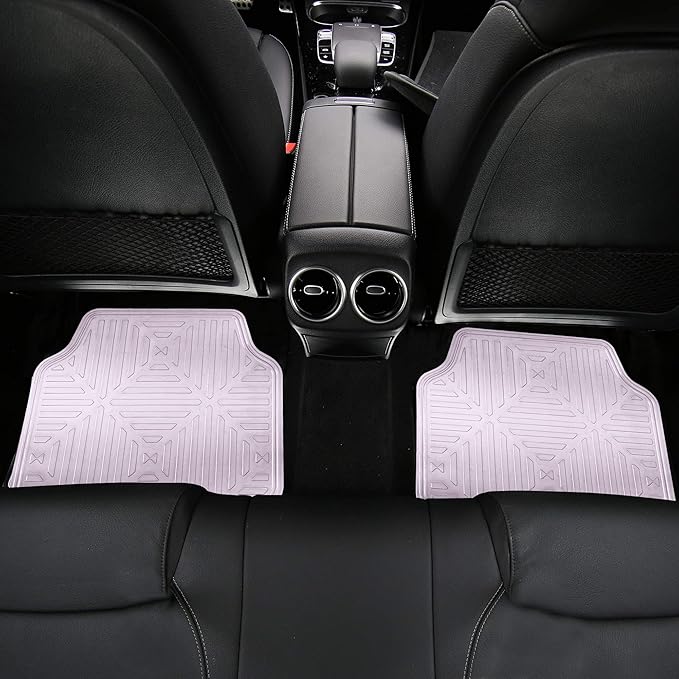 FH Group Automotive Floor Mats - Heavy-Duty Metallic Rubber Floor Mats for Cars, Universal Fit Full Set, Climaproof Floor Mats, Trimmable Floor Mats for Most Sedan, SUV, Truck Floor Mats Charcoal