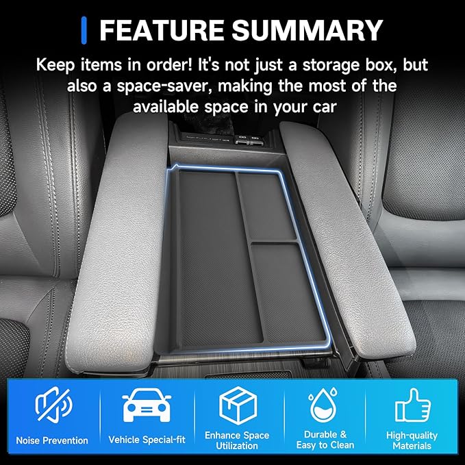 SXCY for 2025 2026 Toyota Sienna Accessories 2021-2025 2026 Sienna Armrest Protective Mats [Not for Cool Box] 2024-2026 Sienna Accessories Console Inserts Liner Anti-Slip Anti-Dust Waterproof Mats
