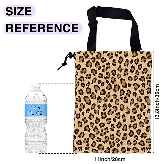 UUCBTAH Car Trash Bag Hanging Brown Leopard Print Car Trash Can for Back Seat Waterproof Car Garbage Can with Adjustable Straps and Drawstring for Car Accessories Vehicle Travelling Camping