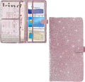 Ziciner Car Registration and Insurance Holder, Auto Card Document Glove Box Organizer with Magnetic Closure, Universal Vehicle Interior Accessories for Cars SUVs (Glitter Pink-Large)