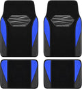 Skechers Car Floor Mats,Waterproof Universal Fit Car Mats,Faux Leather Car Floor Mats,Carbon Floor Mats for Cars with Anti-Slip Skechers Heel Pad Fit for SUV,Vans,Sedans,Trucks,Blue