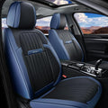 Coverado Car Seat Covers Front, Seat Covers for Cars, Waterproof Car Seat Cushions, 2-Pack Leather Carseat Seat Protectors, Universal Seat Covers Fit for Most Sedans SUV Pick-up Trucks(Blue&Black)
