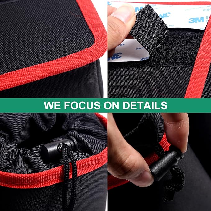 Car Water Cup Storage Bag Compatible with INEOS Grenadier 2020-2026, Co-Pilot Cup Holder Hanging Multi-Function Storage Bag Organizer Tray Interior Accessories (Red)
