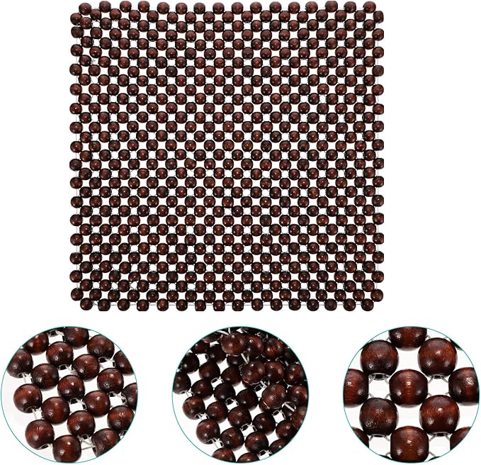 GLEAVI Car Seat Cushion Wood Beads Pad for Driving Comfort - Breathable Square Auto Seat Cushion for Summer Use and Fatigue Relief 17X17 Inches