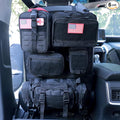 Universal Tactical Car Seat Back Organizer Bag Tactical Molle Vehicle Organizers Panel Vehicle Protector Organizers with 5 Detachable Pouches for Car Truck Ford Jeep (Upgraded D model Black)