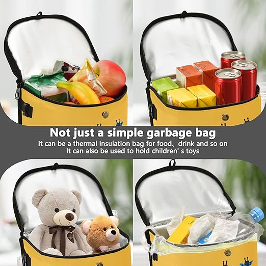 MNSRUU Car Trash Can with Lid, Funny Giraffe Car Trash Bag Hanging Organizers and Storage for Front Back Seat, Leak-Proof Trash Bin