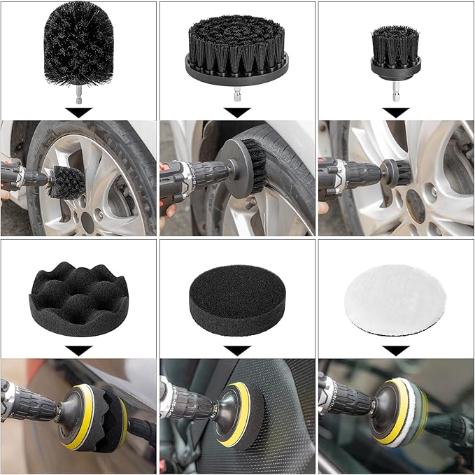 AUTODECO 40Pcs Car Wash Detailing Kit Cleaning Kits with Foam Gun Sprayer Vacuum with Long Cord Drill Brush Large Wash Mitt Towels Complete Interior Exterior Car Washing Supply Set Black