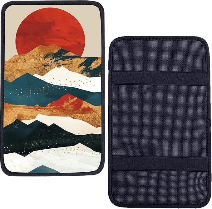 CREATCABIN Car Armrest Seat Box Pad Mountain Auto Center Console Cover Waterproof Auto Armrest Storage Box Cover Soft Car Accessories Interior Protector for Most Vehicle SUV Truck Car 12.6×7.5in
