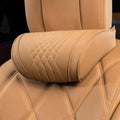 Dapucarin Car Headrest Memory Foam Neck Pillow for Driving with Leather Cover Soft Comfortable Seat Head Pillow Cushion for Most Cars SUV Sedan Home Office Palomino Brown (1PC)