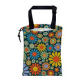 KXWQTRDD Car Garbage Bag Vintage Groovy 70s Floral Drawstring Car Trash Bag Hanging for Back Seat with Adjustable Buckle Canvas Vehicle Trash Can Easy-to-Install
