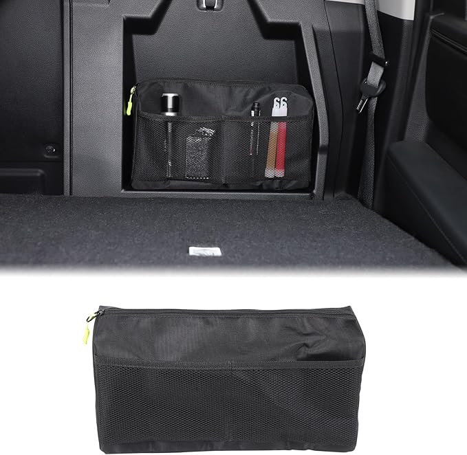 Aunginsy Rear Row Seat Concealed Storage Bag Compatible with Toyota Tundra 2022-2025 Pickup Truck, Back Seat Luggage Storage Bag Organizer Seatback Bag with Tape Oxford Cloth Space Saving Accessories