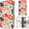 BAUCIWLD Premium Car Registration and Insurance Card Holder, Cute PU Leather Car Document Holder, Vehicle Glove Box Car Organizer with Magnetic Closure for Driver License, Cards Bright Exotic Floral