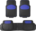 FH Group Heavy-Duty Rubber Car Floor Mats - Universal Fit, Trimmable, Climaproof - For Sedans, SUVs, Trucks - Blue