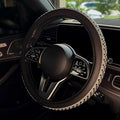 LordLord AutoFashion 15 Inch Luxury Universal Steering Wheel Cover Rhinestone Crystals Anti-Slip Microfiber Leather for Women Girls Men Boys Car Accessory Bling Diamonds Black (JX06)