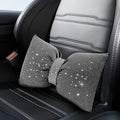 surpassme Rhinestone Lumbar Support Pillow for Car, Bling Back Support Pillow/Cushion Car Accessories for Women(White)