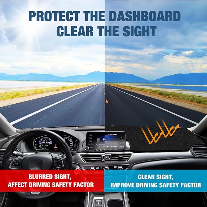Dashboard Dash Cover Mat Carpet Compatible with 2015-2017 2018 2019 Hyundai Sonata