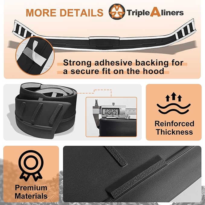 TripleAliners Hood Deflector Protector Compatible with 2019-2025 2026 Chevy Silverado1500 Accessories Hood Protector TPE Bug Deflector Shield Replacement(No for ZR2, Custom Trail Boss & LT Trail Boss)