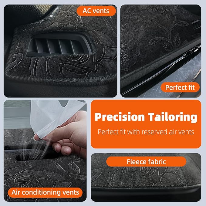 KEYOOG Dashboard Cover Dash Mat Fit for to-yota Highlander 2024-2020 (Without HUD Models),Car Dash Board Mat Anti-Glare Carpet,Non-Slip Pad Sunshield Protector (Flannel)