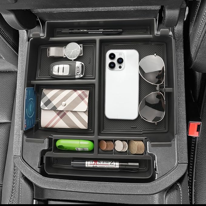 WEIPIN for Center Console Organizer Tray ABS Materials Compatible with 2021-2026 Tahoe/Suburban (Premier/High Country) & Yukon (Denali/Denali Ultimate) — Only fit Power Sliding Center Console