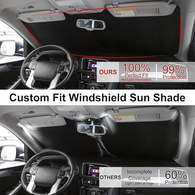 Windshield Sun Shade Custom Fit for 2013 2014 2015 2016 2017 Subaru Crosstrek Accessories Foldable Sunshade Sun Blocker Protect Car from Sun Rays & Heat Damage Keep Car Cooler
