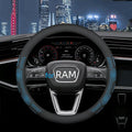 Yangday Leather Steering Wheel Cover for Dodge Ram 1500 2500 3500, 15.5-16 inches Car Steering Wheel Cover with Non-Slip Breathable (Blue)