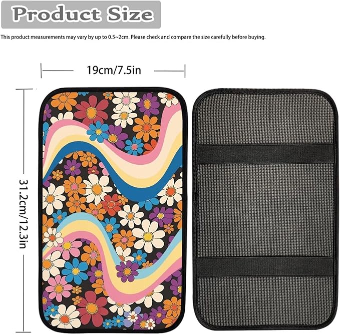 Biyejit Car Center Console Armrest Cushion Cover Pad Car Interior Decor Accessories Universal Fit for Sedan, Truck, SUV