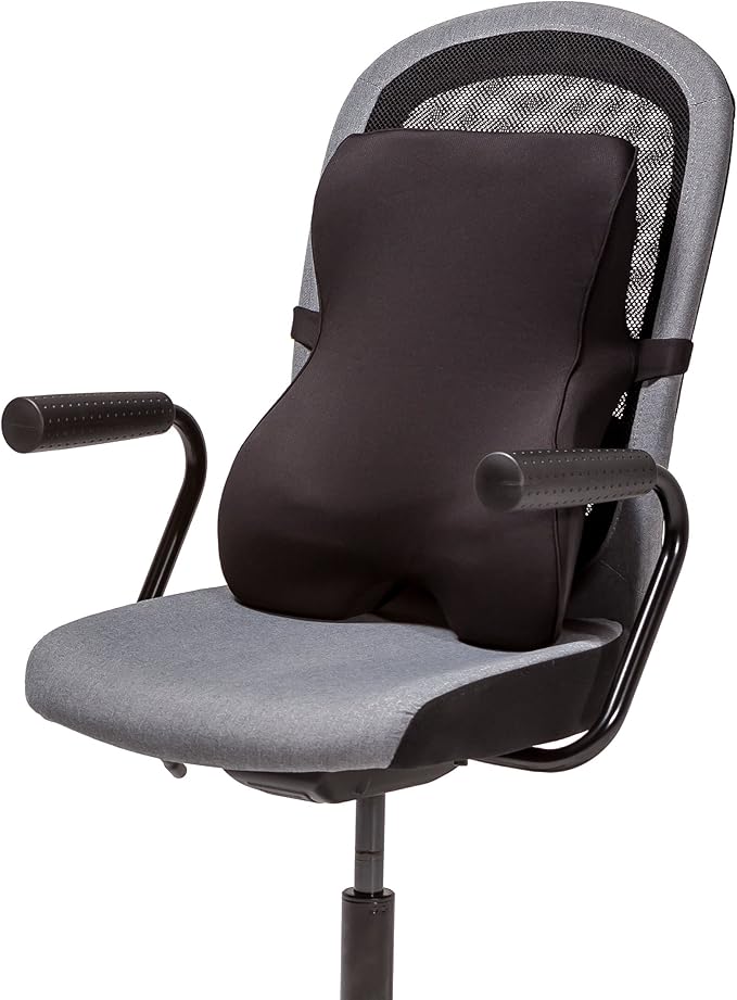 Castle Knight Soft Memory Foam Back Cushion - Tapered Support More Foam in The Lower Back and Less Foam in The Middle and Upper Back for Home, Office, Auto, and Travel (Knight Size, Nightfall)