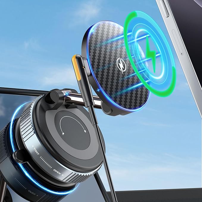 PlusAcc Vacuum Magnetic Phone Holder for Car (Charging)