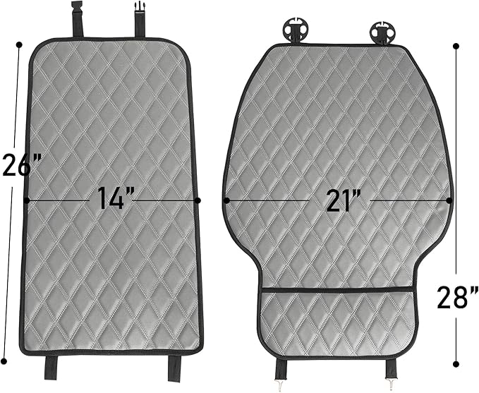 FH Group Car Seat Cushion – Faux Leather Single Front Seat Cover with Front Pockets, Airbag Compatible, Universal Fit Car Seat Cushion for Driver or Passenger Seat, SUV, Truck, Sedan & Van – Red