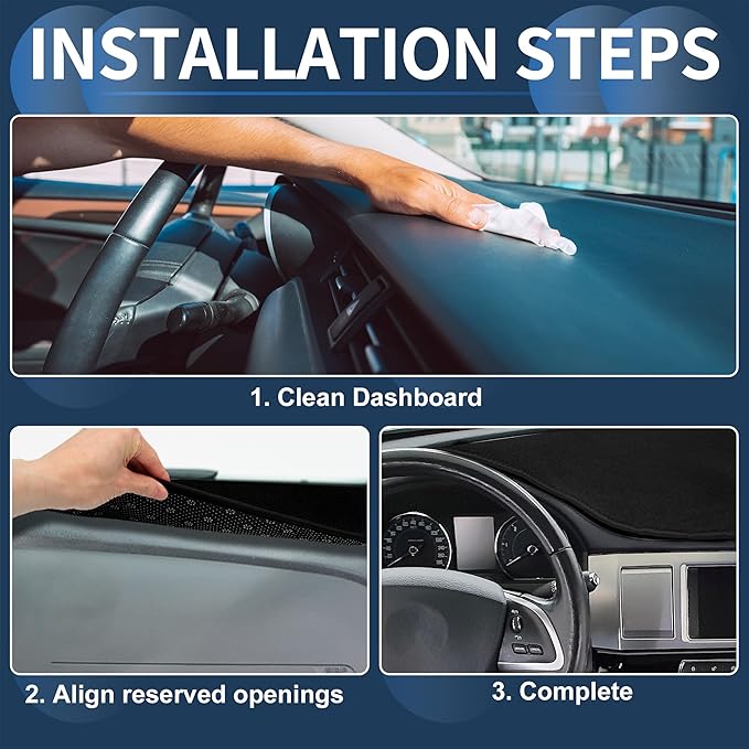 Dash Cover, Center Console Non-Slip Dashboard Carpet Mat for Subaru Outback 2005-2009 Flannel Black,1Pc