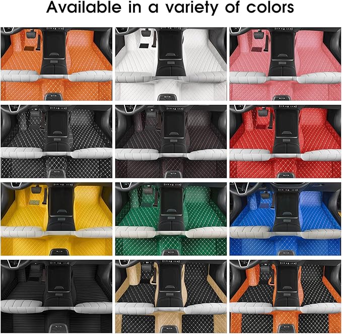 Luxury car Floor mats are for 99% of Vehicle Models,All Weather car Floor mats Provide Comprehensive Protection for Vehicles,Floor mats for car Personalized Customization! (Light Brown Rice)