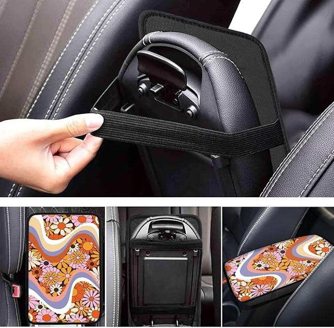 Biyejit Car Center Console Armrest Cushion Cover Pad Car Interior Decor Accessories Universal Fit for Sedan, Truck, SUV