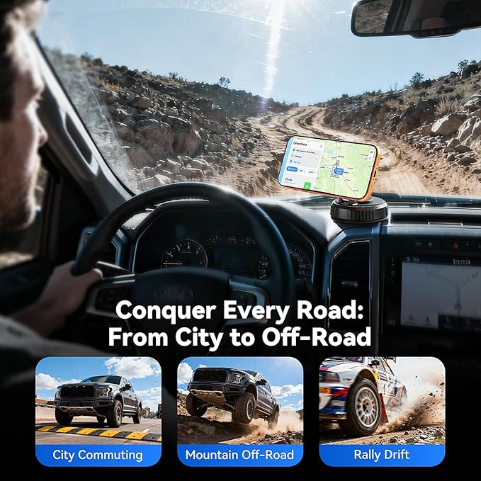 Rorhxia 2026 Upgraded Magnetic Phone Holder for Car Dashboard and Windshield, [Various Material Dashboard Friendly] Strong Magnet, Mag-Safe Car Phone Mount, Fit for iPhone 17 Pro Max 16 15 14 13 12