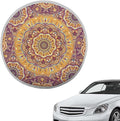 Boho Mandala Flower Pattern Steering Wheel Sun Shade for Women Heat Resistant Steering Wheel Sun Cover Steering Wheel Sunblock Cover Vehicle Accessories for SUV Car Truck Van