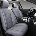 AOOG Leather Car Seat Covers with Car Backseat Organizer, Universal fit Automotive Vehicle Most Sedan SUV Pick-up Truck (Full Set, Grey)