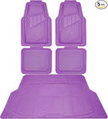 CAR PASS Heavy Duty Rubber Floor Mats Gray Car Mats Full Set with Trunk Cargo Liner - Universal Waterproof Floor Mats for Car SUV Truck, Durable All Weather Automotive Liner Mats (All Purple)