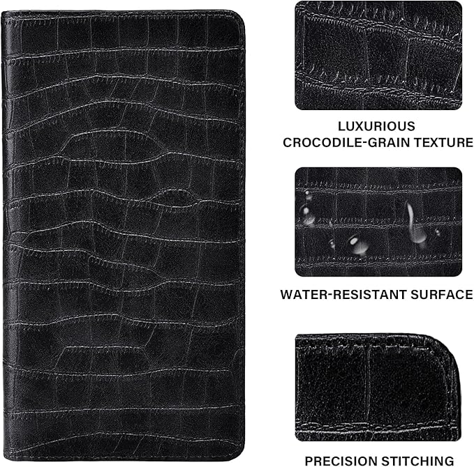 Car Registration and Insurance Holder, Black Vehicle Glove Box Car Organizer with Magnetic Closure for Documents, Cards, License Car Organization, 1 Pack