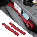 POKSRI Car seat Gap Filler, 2 Pack Leather Gap Organizers Stop Things from Dropping into The Gap Between seat and Console, Adjustable Width 1.4-2.4 inches Fits Most car/Truck/SUV, Accessories(Wine)