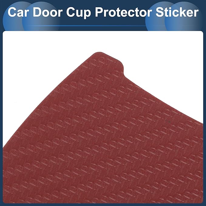 3D Car Door Handle Scratch Protector, 84x94mm Removable Magnetic Car Door Handle Protective Film Red, 4 Pcs