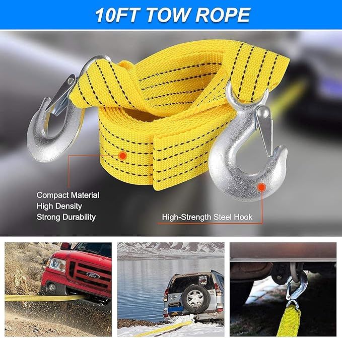 HLWDFLZ Car Roadside Emergency Kit,with13FT Jumper Cables,Winter Traveler Safety Emergency Kit with Blanket Shovel Triangle First Aid Kit for SUV RV