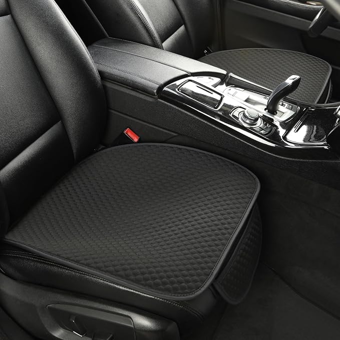 West Llama Car Seat Covers Full Set,Ice Silk Bottom Seat Covers for Cars Include 1 Pair Front Driver Seat Pad Mat and 1 Rear Bench Cover for SUVs,Cars,Sedans(3PC-Black)