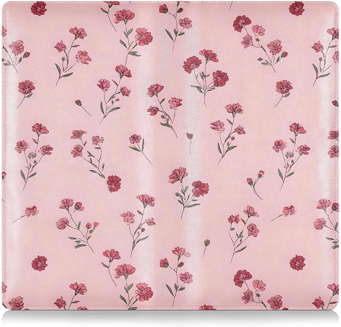 ALAZA Pink Flowers Floral Car Registration and Insurance Card Holder Vehicle Glove Box Car Organizer Driver License Documents Holder Waller Case Organizers