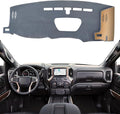 KEYOOG Dashboard Cover Dash Mat Fit for 2021-2019 Chevy Silverado 1500,G-MC Sierra 1500 (Without HUD Models),Car Dash Board Mat Anti-Glare Carpet,Non-Slip Pad Sunshield Protector (Grey)