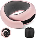 4litamz Travel Neck Pillows, 100% Memory Foam Filling, Travel Pillows for Airplanes, Compact and Ergonomic Design, Best for Sleeping Plane Train Travel Essentials (Light Pink)