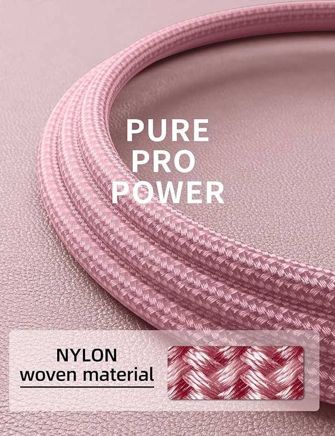 USBC Cables 6FT, 2Pack USB C to C Charger Cable, Long USBC Fast Charging Cable Nylon Braided USB C iPhone Charger Cord Compatible with iPhone 17 16/15/Pro Max/PlusSamsung Galaxy S23/LG and More-Pink