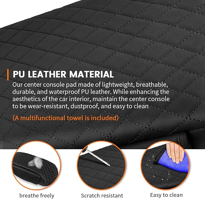Car Center Console Cover Armrest Cover for Hyundai Santa Cruz 2022 2023 2024 2025 2026 Center Console Pad Interior Accessories Car Armrest Seat Box Cover Protector with Pockets Storage Bag