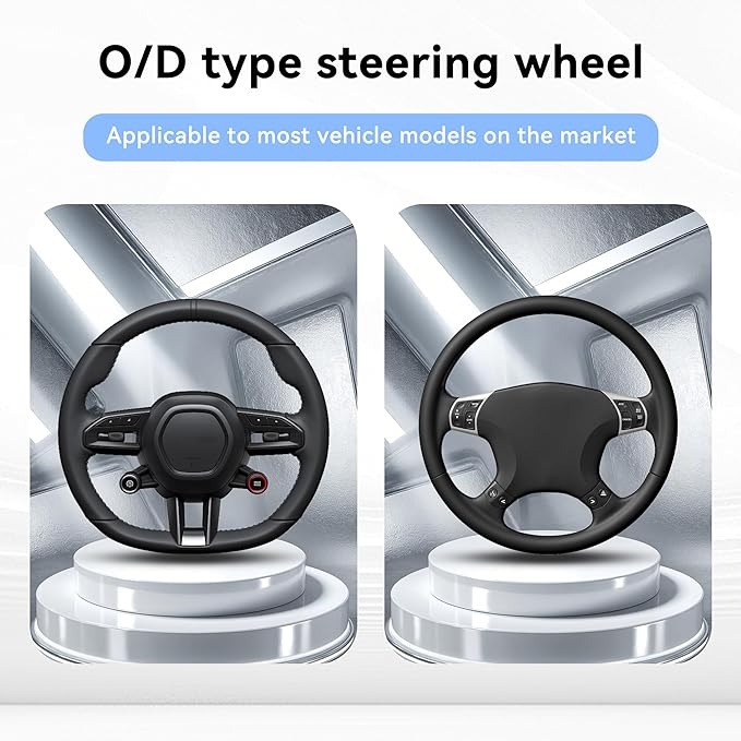 Car Steering Wheel Cover, 15 inch Carbon Fiber Microfiber PU Leather Elastic Steering Wheel Protector for Men Women, Universal Durable Car Decorative Fit for Most Cars, Trucks, SVU (White)