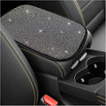 Bling Car Armrest Cover, 11.8"×8.5" Crystal Rhinestone Auto Center Console Protective Cover, Bling Charming Arm Rest Cushion Pad for Most Cars SUVs Trucks, Car Accessories (Black&Colorful)